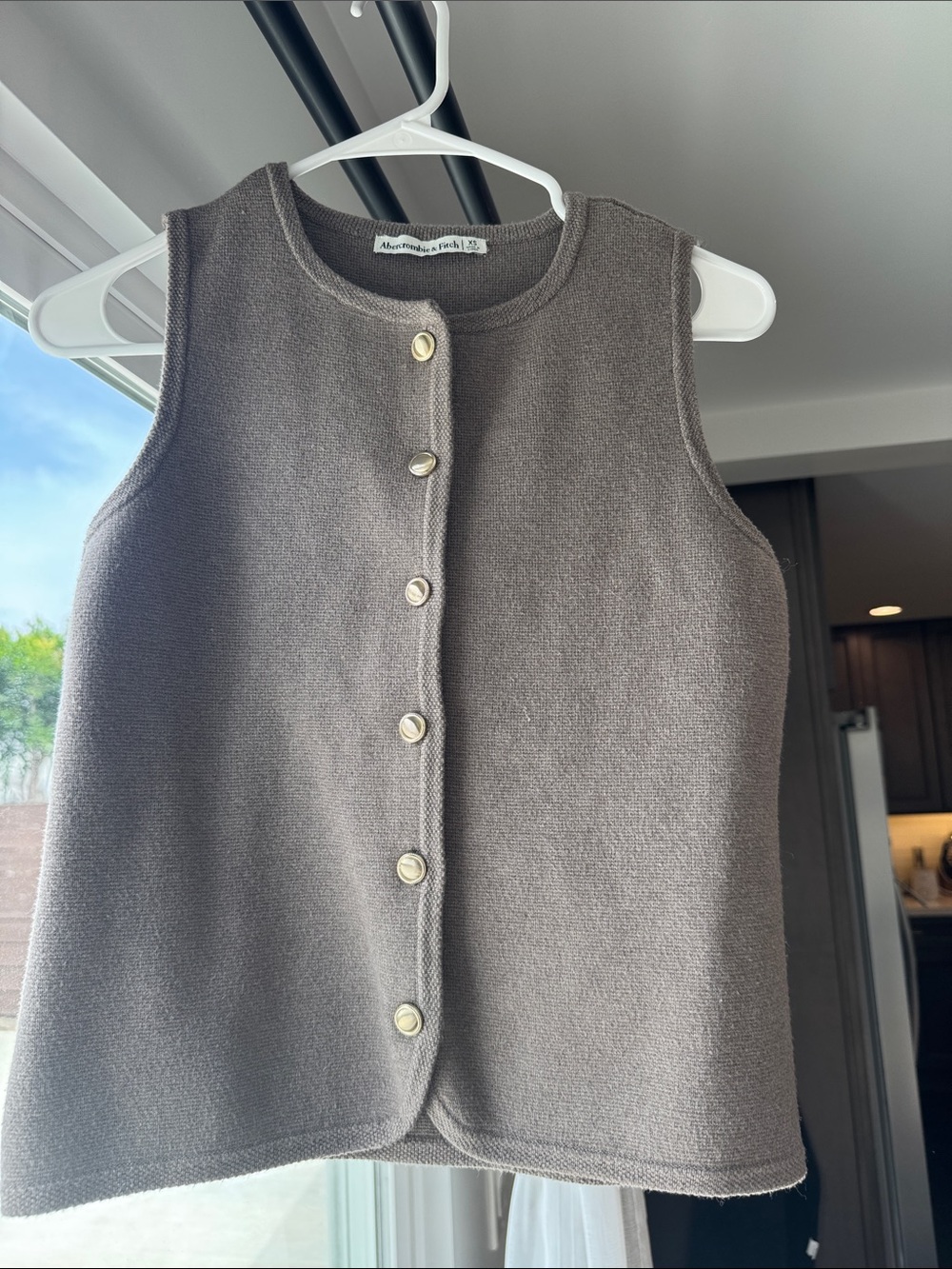 Abercrombie & Fitch Neutral Knit Crewneck Sweater